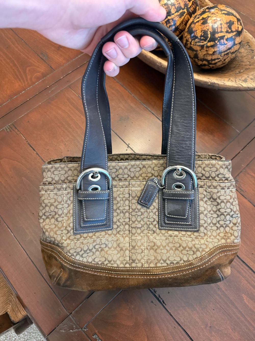 Coach Y2k monogram SoHo canvas/leather tote bag. - Picture 2 of 16